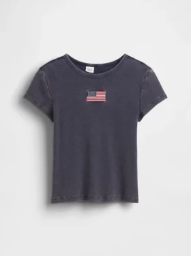 Παιδικό κεντημένο T-shirt με ραβδώσεις