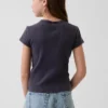 Παιδικό κεντημένο T-shirt με ραβδώσεις