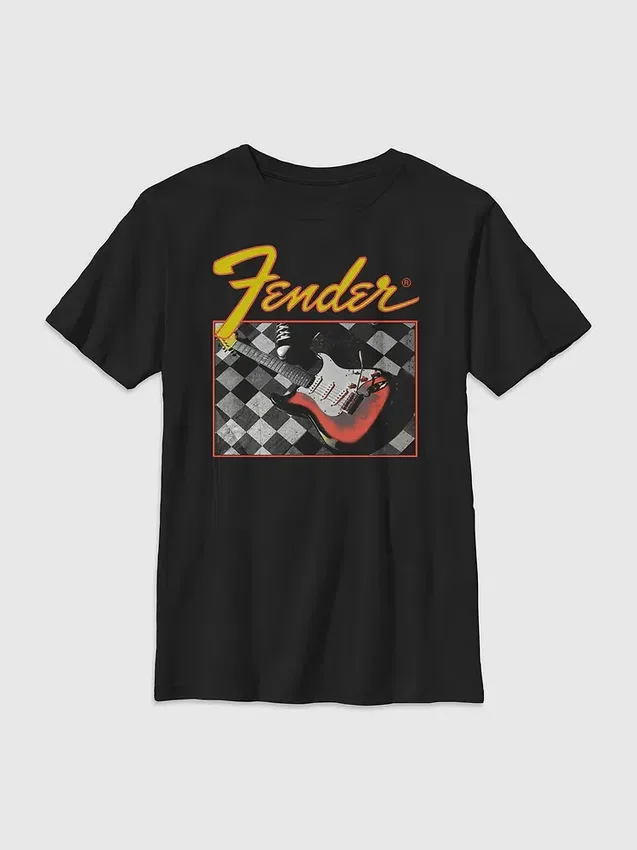 Παιδικό μπλουζάκι Fender με καρό μοτίβο κιθάρας