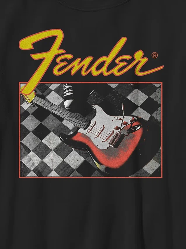 Παιδικό μπλουζάκι Fender με καρό μοτίβο κιθάρας