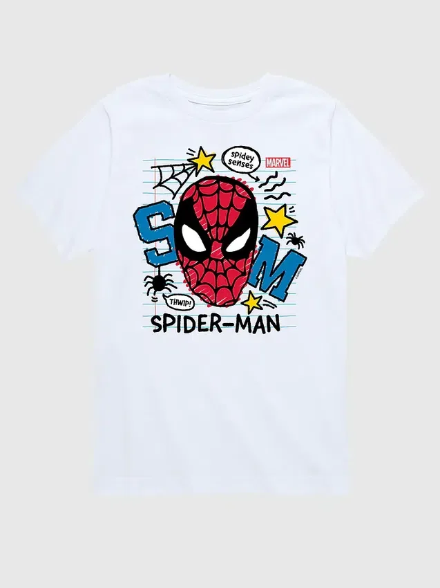 Παιδικό μπλουζάκι με γραφικό «Scribbled Spider-Man» της Marvel, σορτς