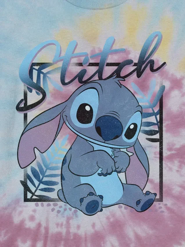 Παιδικό μπλουζάκι με σχέδιο Lilo και Stitch σε τεχνική tie-dye