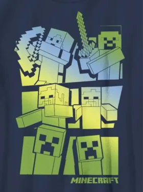 Παιδικό μπλουζάκι Minecraft με γραφικά «Steve και Alex εναντίον Mobs»