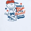 Παιδικό μπλουζάκι μπέιζμπολ «Charlie Brown Sorry I Cant» με θέμα τη σεζόν μπέιζμπολ, με κοντά μανίκια