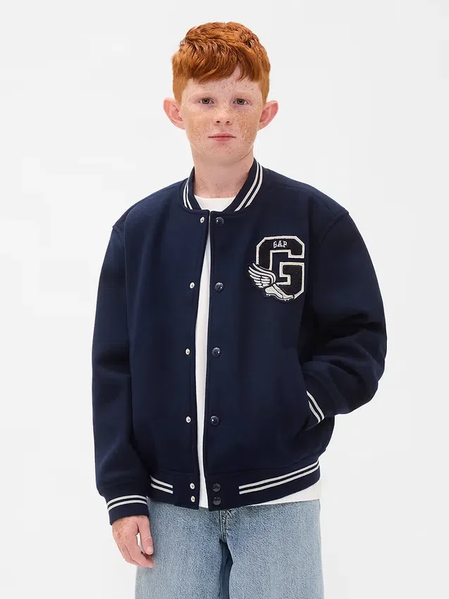 Παιδικό μπουφάν bomber με λογότυπο Varsity