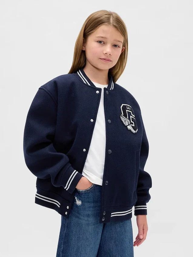 Παιδικό μπουφάν bomber με λογότυπο Varsity