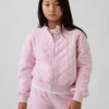 Παιδικό μπουφάν με φερμουάρ, καπιτονέ και oversized γραμμή