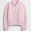 Παιδικό μπουφάν με φερμουάρ, καπιτονέ και oversized γραμμή