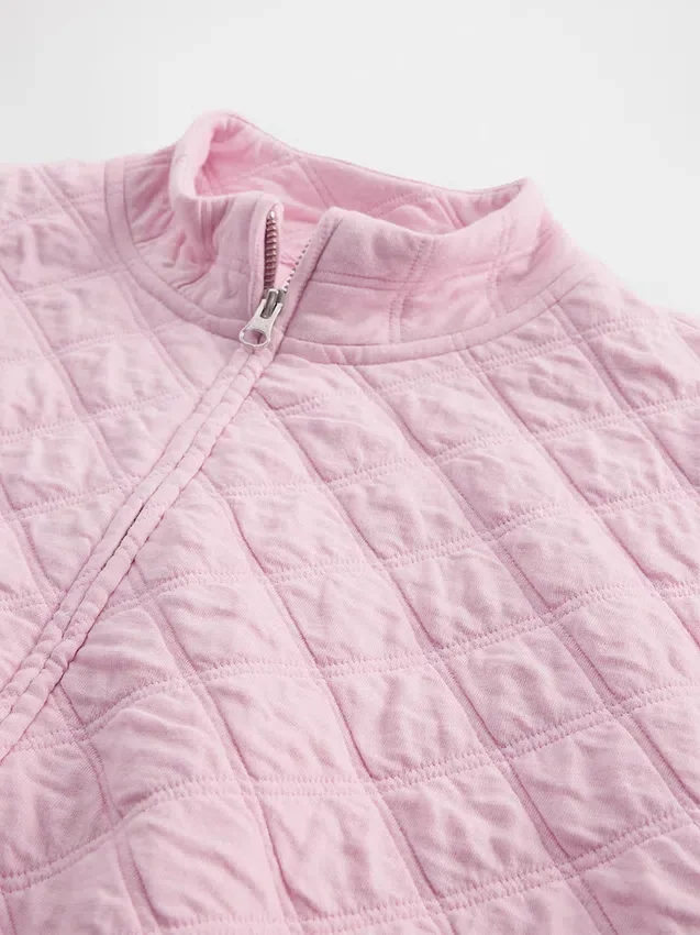 Παιδικό μπουφάν με φερμουάρ, καπιτονέ και oversized γραμμή