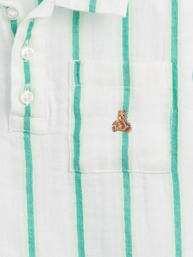 Παιδικό Polo από βαμβακερό γάζι με τύπωμα
