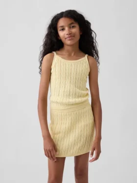 Παιδικό πουλόβερ με πλεκτό μοτίβο «cable-knit» τύπου καμί