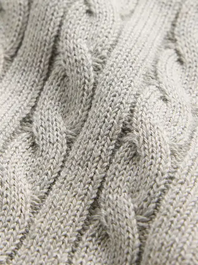 Παιδικό πουλόβερ με πλεκτό μοτίβο «cable-knit» τύπου καμί