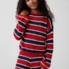 Παιδικό πουλόβερ με ρίγες σε oversized γραμμή, πλεκτό με βελονάκι