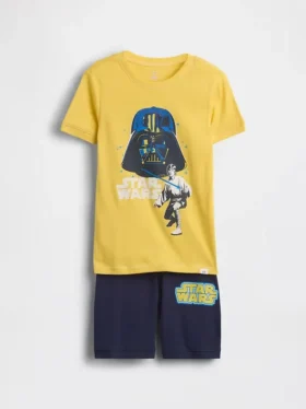 Παιδικό σετ πυτζάμας Star Wars από βιολογικό βουρτσισμένο βαμβάκι με σορτς