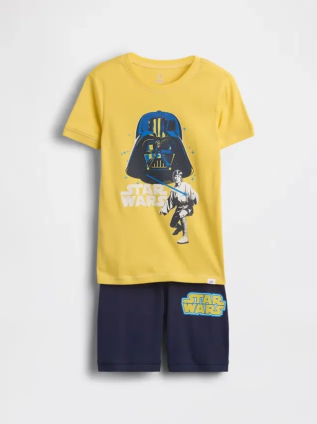 Παιδικό σετ πυτζάμας Star Wars από βιολογικό βουρτσισμένο βαμβάκι με σορτς
