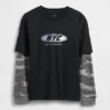 Παιδικό T-shirt 2 σε 1 με λογότυπο και σχέδια