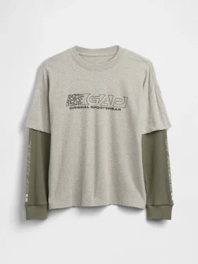 Παιδικό T-shirt 2 σε 1 με λογότυπο και σχέδια