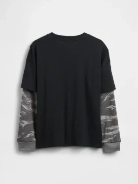 Παιδικό T-shirt 2 σε 1 με λογότυπο και σχέδια