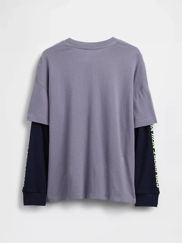 Παιδικό T-shirt 2 σε 1 με λογότυπο και σχέδια