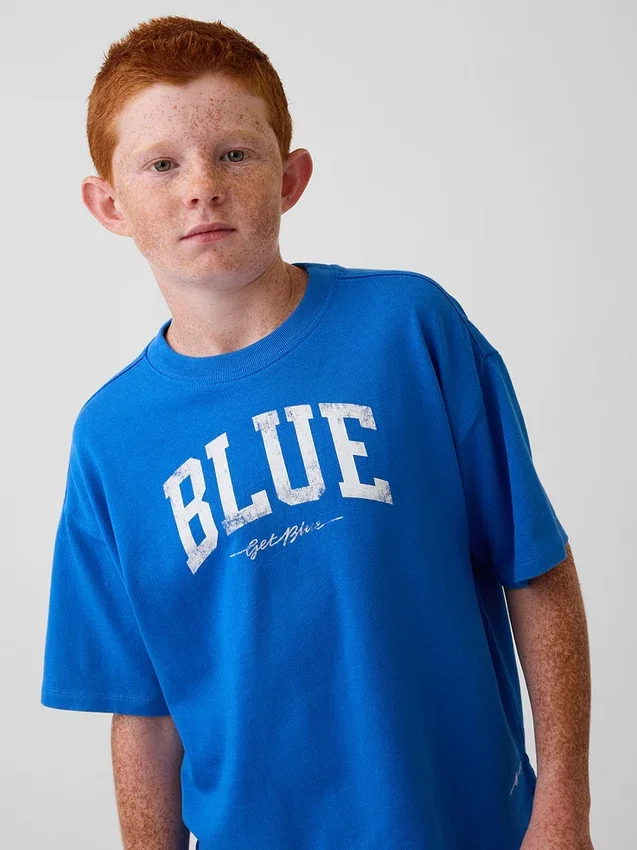 Παιδικό T-shirt Get Blue με χαλαρό λογότυπο