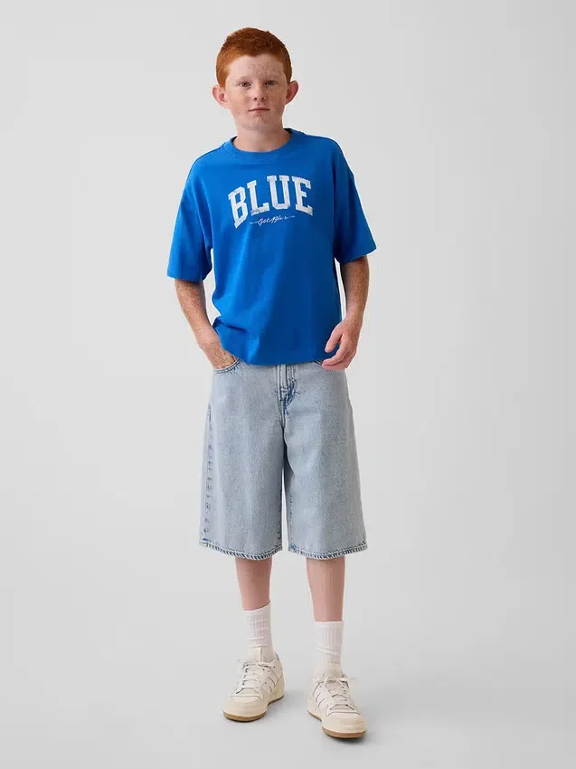 Παιδικό T-shirt Get Blue με χαλαρό λογότυπο