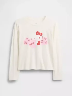 Παιδικό T-shirt Hello Kitty με γραφικά σε oversized γραμμή