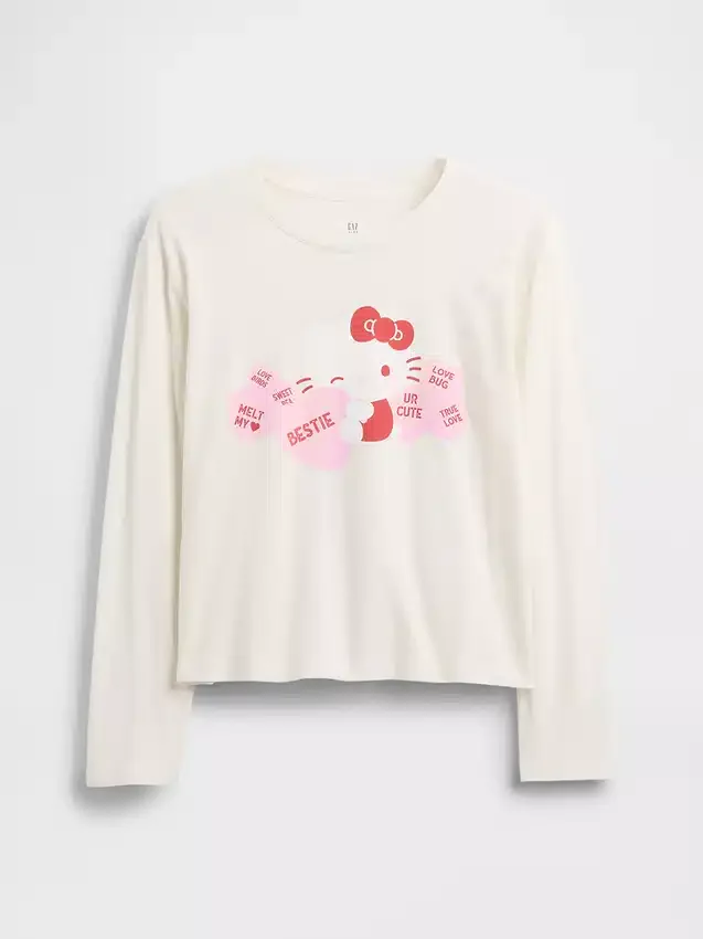 Παιδικό T-shirt Hello Kitty με γραφικά σε oversized γραμμή