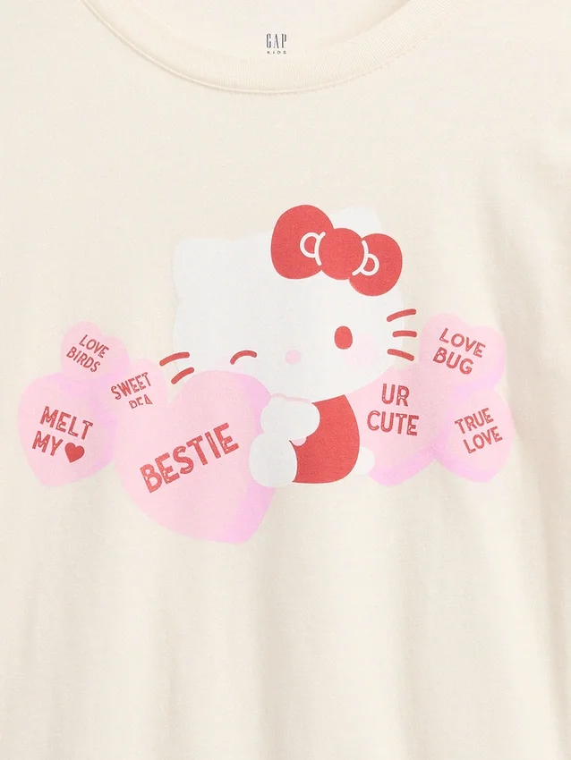 Παιδικό T-shirt Hello Kitty με γραφικά σε oversized γραμμή