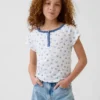 Παιδικό T-shirt Henley με μανίκια Raglan