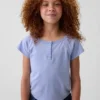 Παιδικό T-shirt Henley με μανίκια Raglan