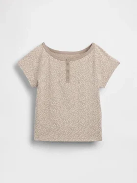 Παιδικό T-shirt Henley με μανίκια Raglan