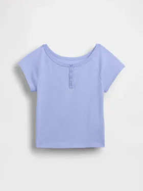Παιδικό T-shirt Henley με μανίκια Raglan