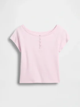 Παιδικό T-shirt Henley με μανίκια Raglan