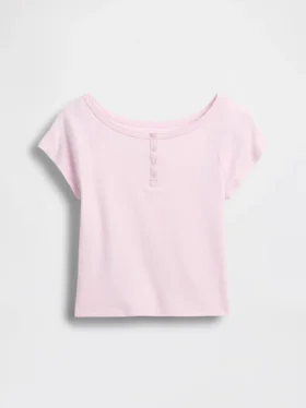 Παιδικό T-shirt Henley με μανίκια Raglan