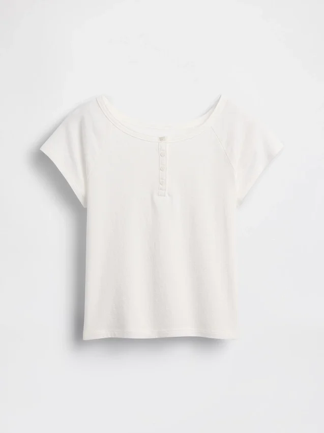 Παιδικό T-shirt Henley με μανίκια Raglan