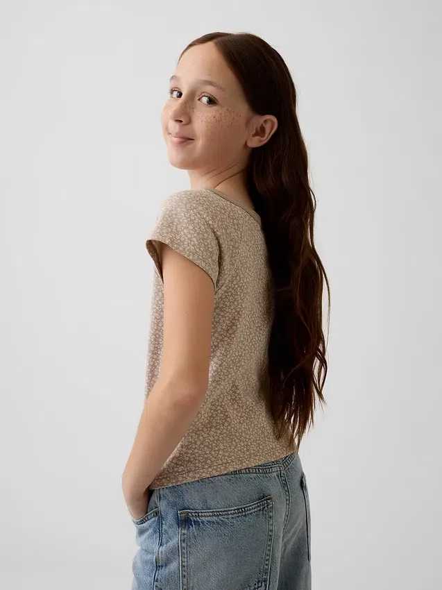 Παιδικό T-shirt Henley με μανίκια Raglan
