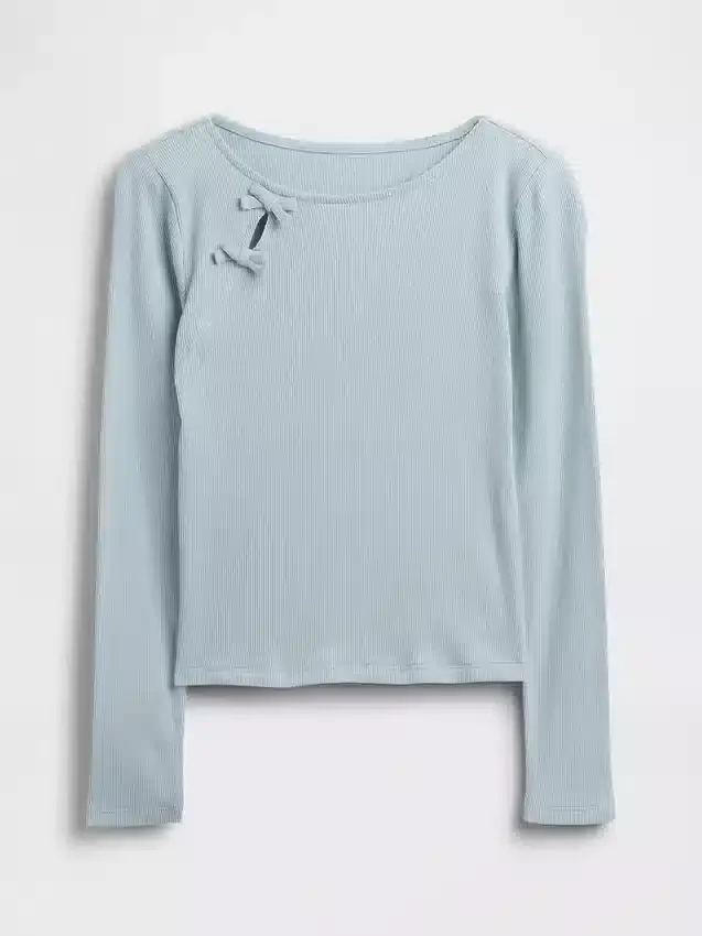 Παιδικό T-shirt με φιόγκο από ριμπ