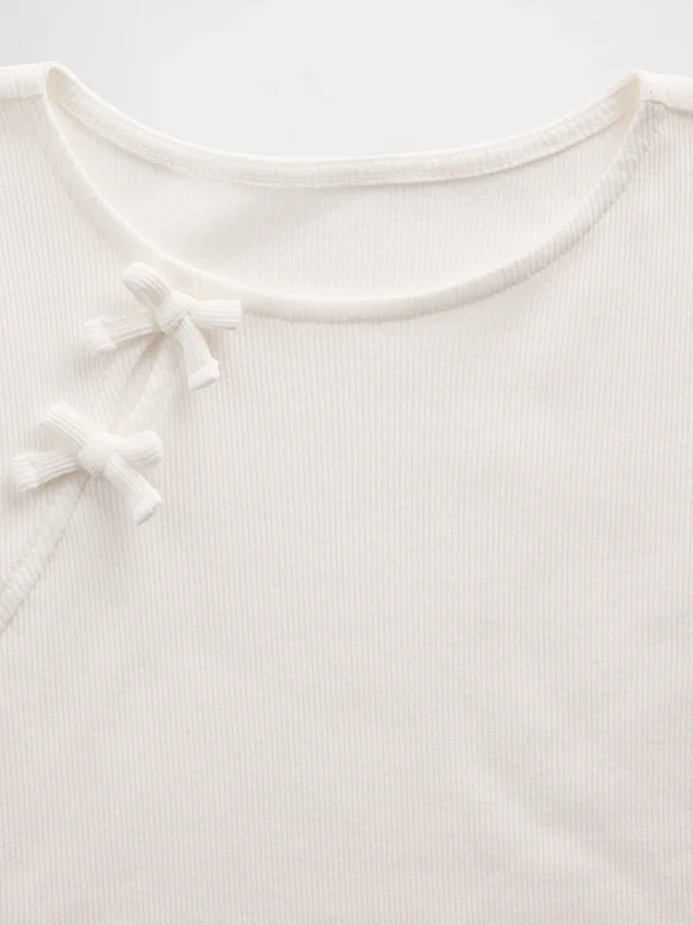 Παιδικό T-shirt με φιόγκο από ριμπ