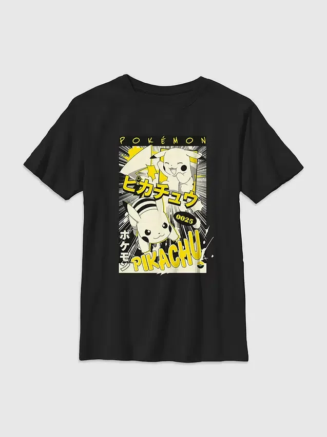 Παιδικό T-shirt με γραφικά Pokémon Pikachu σε στυλ μάνγκα
