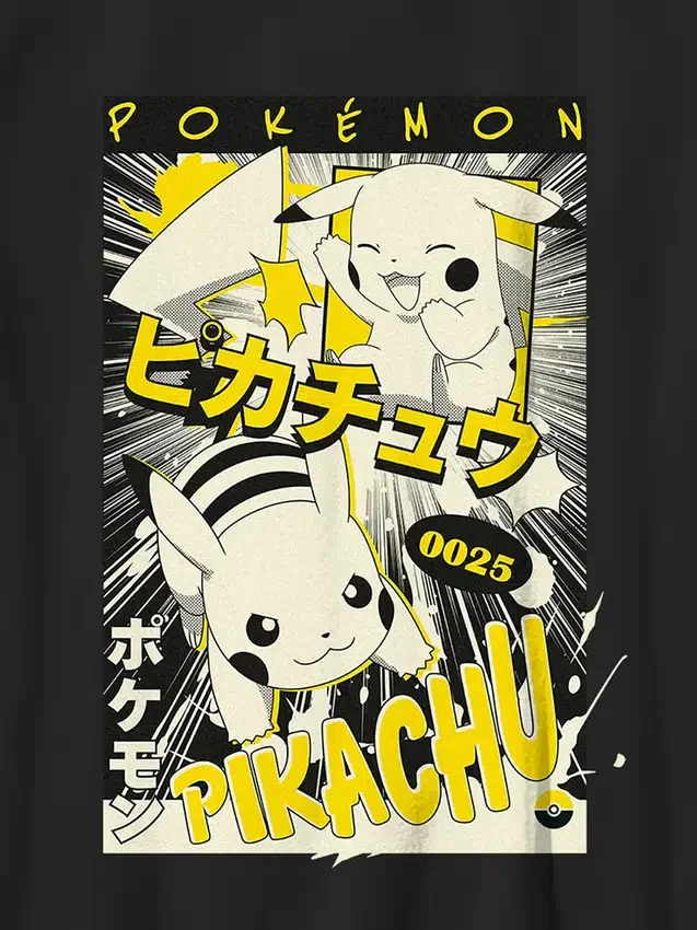 Παιδικό T-shirt με γραφικά Pokémon Pikachu σε στυλ μάνγκα