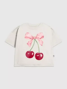Παιδικό T-shirt με γραφικό «Cherry Bow»