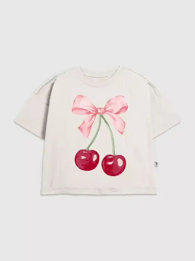 Παιδικό T-shirt με γραφικό «Cherry Bow»