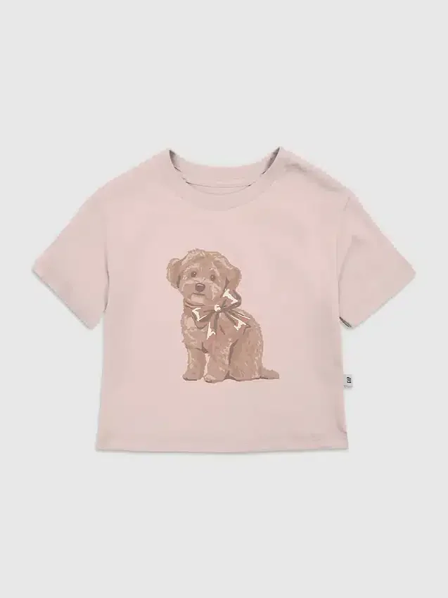 Παιδικό T-shirt με γραφικό «Doggie Bow»