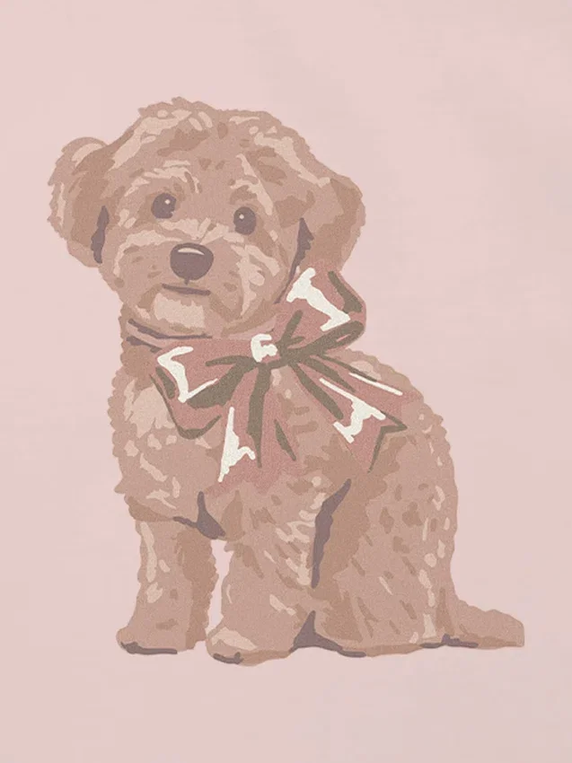 Παιδικό T-shirt με γραφικό «Doggie Bow»