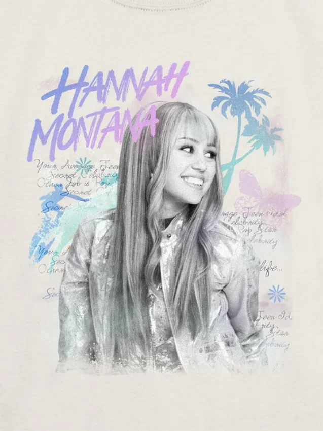 Παιδικό T-shirt με γραφικό «Hannah Montana Beach Vibes»