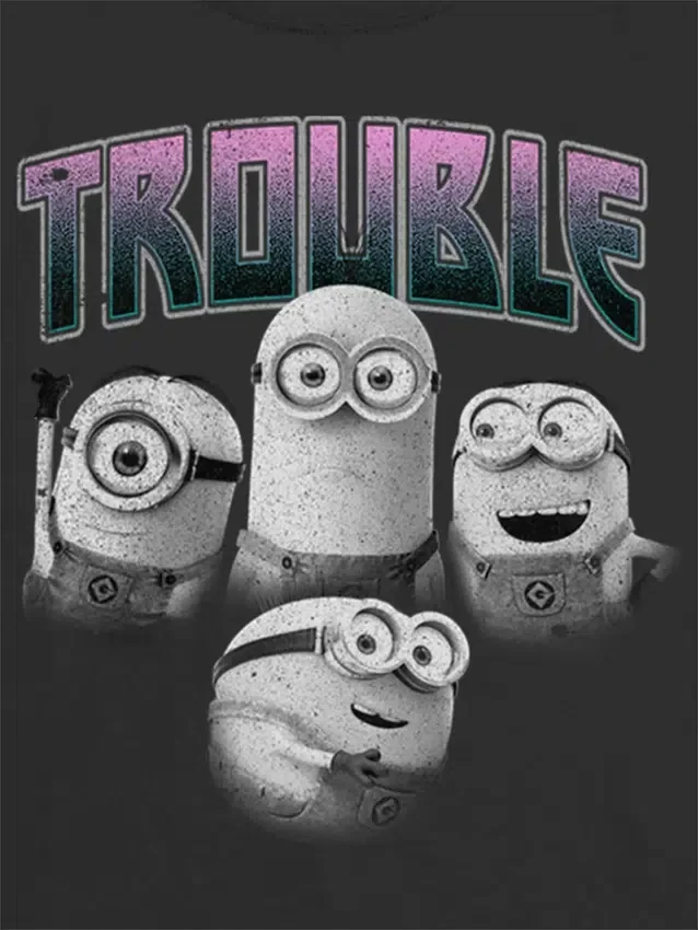 Παιδικό T-shirt με γραφικό «Minions Trouble»