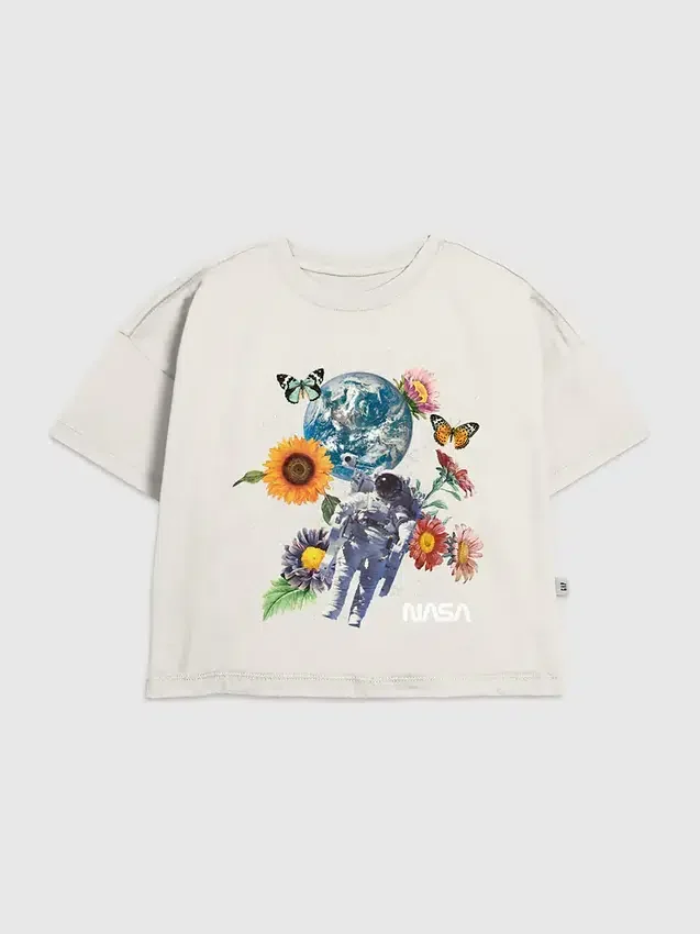 Παιδικό T-shirt με γραφικό «Nasa Space Floral»