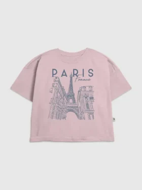 Παιδικό T-shirt με γραφικό «Paris Line Art»