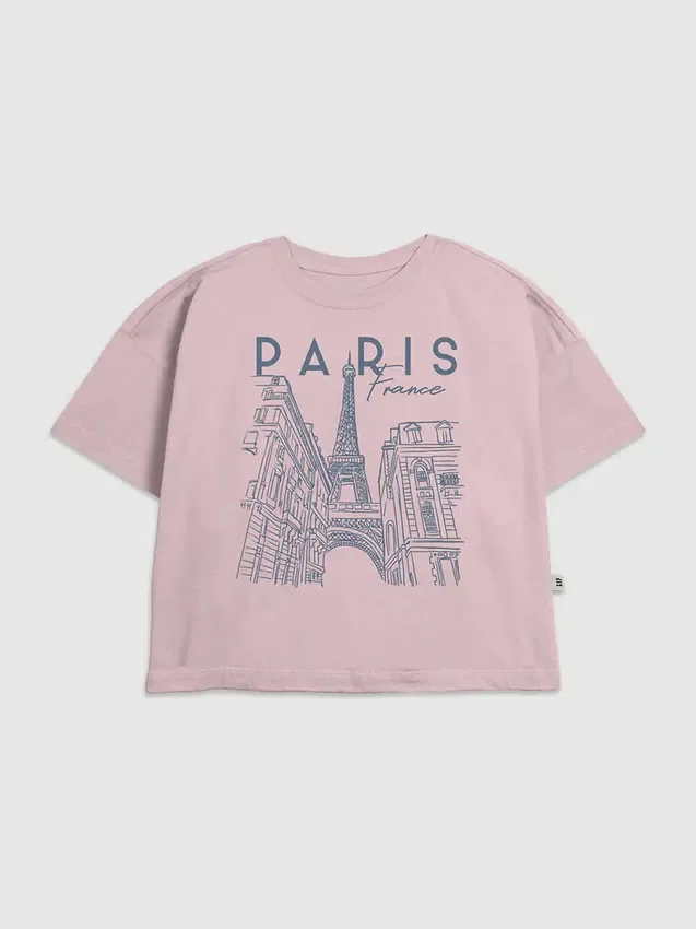 Παιδικό T-shirt με γραφικό «Paris Line Art»