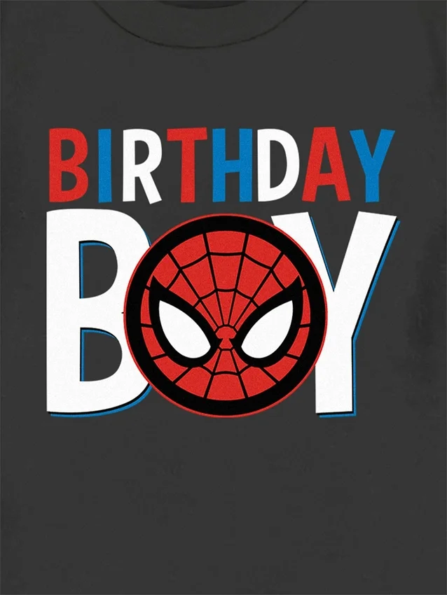 Παιδικό T-shirt με γραφικό «Spider-Man Birthday Boy»